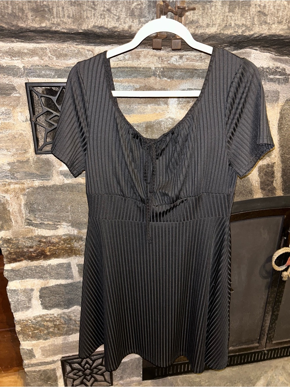 Black Short Milkmaid Mini Dress